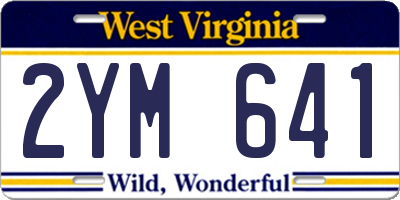 WV license plate 2YM641