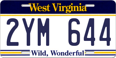 WV license plate 2YM644