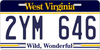 WV license plate 2YM646