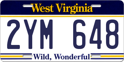 WV license plate 2YM648