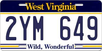 WV license plate 2YM649