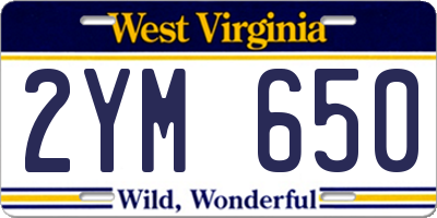 WV license plate 2YM650