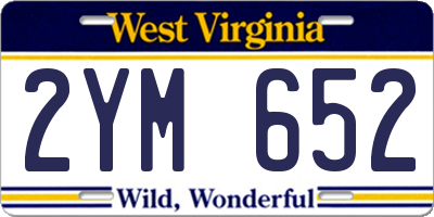WV license plate 2YM652