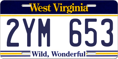 WV license plate 2YM653