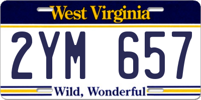 WV license plate 2YM657