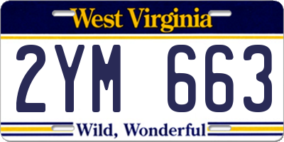 WV license plate 2YM663
