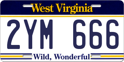 WV license plate 2YM666