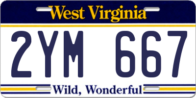 WV license plate 2YM667