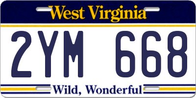 WV license plate 2YM668
