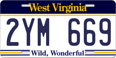 WV license plate 2YM669
