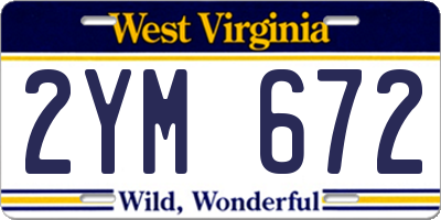 WV license plate 2YM672