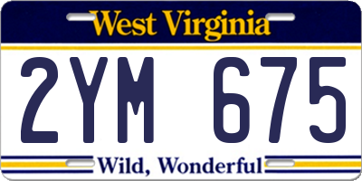 WV license plate 2YM675