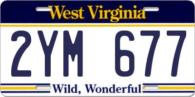 WV license plate 2YM677