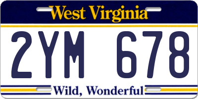 WV license plate 2YM678