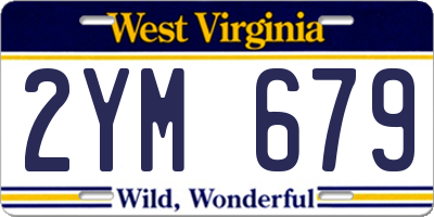WV license plate 2YM679