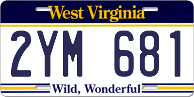 WV license plate 2YM681