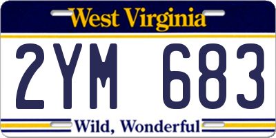 WV license plate 2YM683
