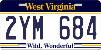 WV license plate 2YM684