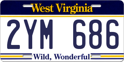 WV license plate 2YM686
