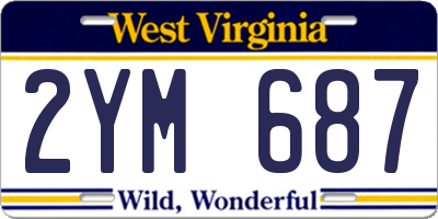 WV license plate 2YM687