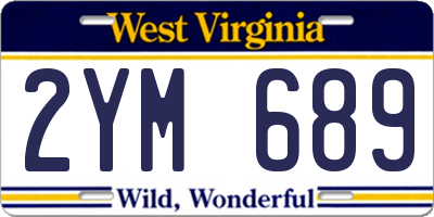 WV license plate 2YM689
