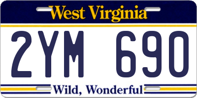 WV license plate 2YM690