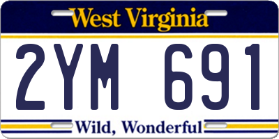 WV license plate 2YM691