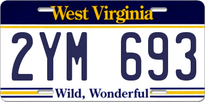 WV license plate 2YM693