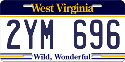 WV license plate 2YM696