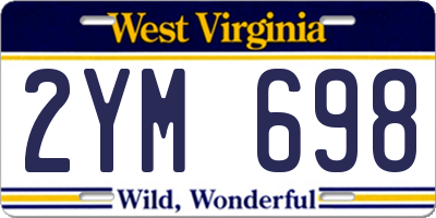 WV license plate 2YM698