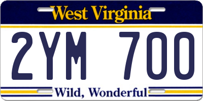 WV license plate 2YM700