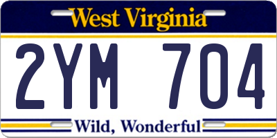 WV license plate 2YM704
