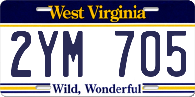 WV license plate 2YM705