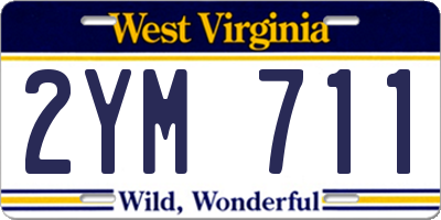 WV license plate 2YM711