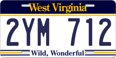 WV license plate 2YM712