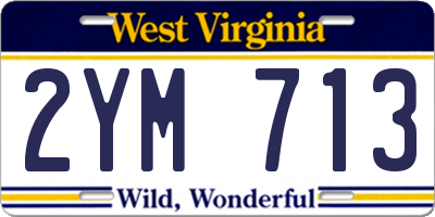 WV license plate 2YM713
