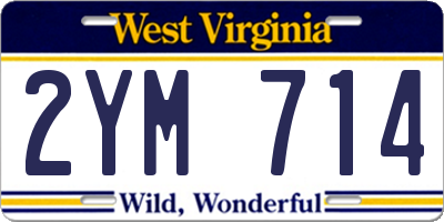 WV license plate 2YM714