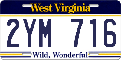 WV license plate 2YM716