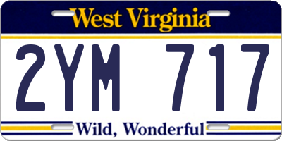 WV license plate 2YM717