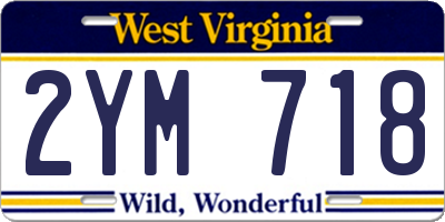 WV license plate 2YM718