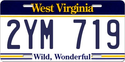 WV license plate 2YM719