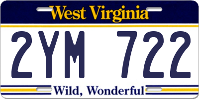 WV license plate 2YM722