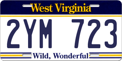 WV license plate 2YM723