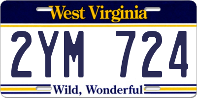 WV license plate 2YM724