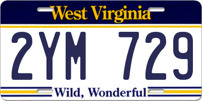 WV license plate 2YM729