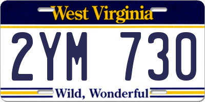 WV license plate 2YM730