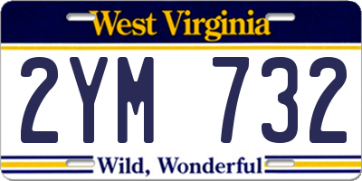 WV license plate 2YM732