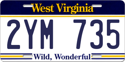 WV license plate 2YM735