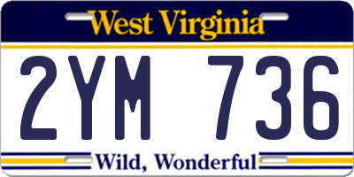 WV license plate 2YM736