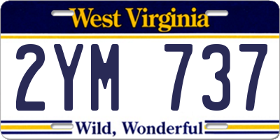WV license plate 2YM737